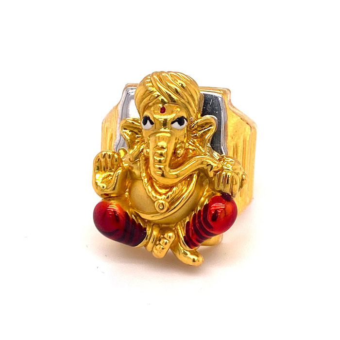 Plain Vinayagar Design Gold Ring 01-01 - SPE Gold,Chennai